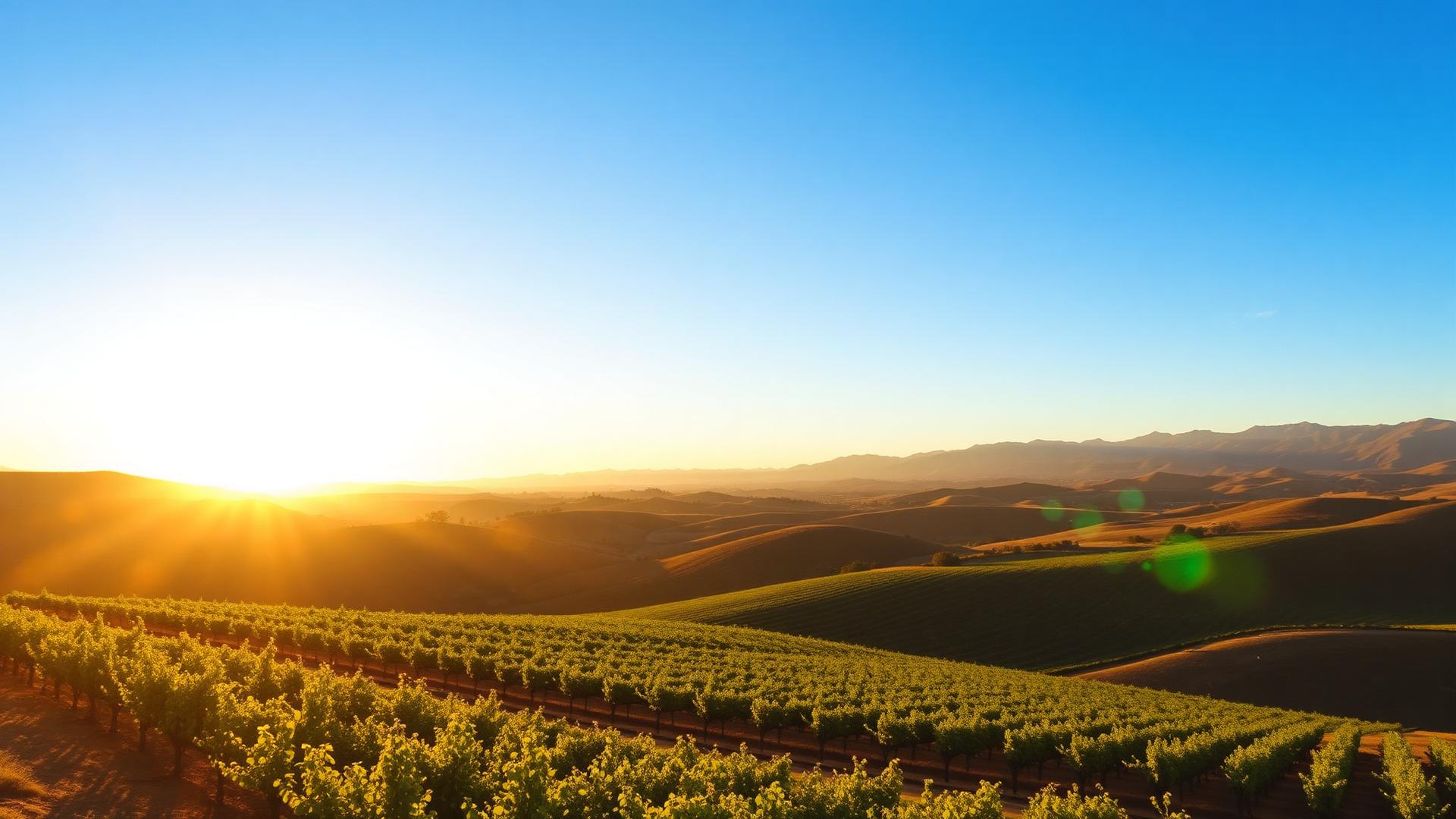 Temecula valley landscape at sunset